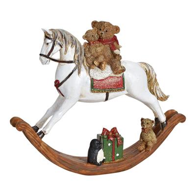 Schommelpaard van wit poly (B/H/D) 21x17x4 cm