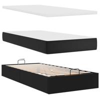 Ottomaanse bed met matras 80x200cm kunstleer zwart - thumbnail