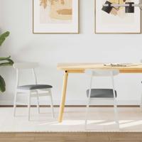 Eetkamerstoel 2 pcs Wit en Grijs Massief Hout - thumbnail