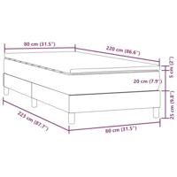Boxspring met matras fluweel lichtgrijs 80x220 cm - thumbnail