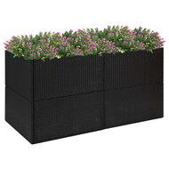 Plantenbak 157x80x80 cm poly rattan zwart