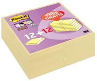 Post-it super Sticky notes, 90 vel, ft 76 x 76 mm, geel, pak van 12 blokken + 12 gratis - thumbnail