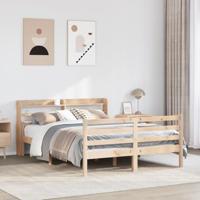 Bedframe met hoofdbord massief grenenhout 150x200 cm - thumbnail