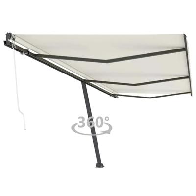 Luifel vrijstaand automatisch 600x300 cm crèmekleurig