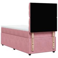 Boxspring met matras fluweel roze 90x190 cm - thumbnail