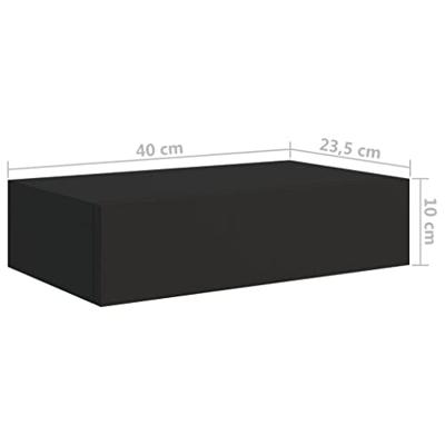 Wandschappen 2 st met lade 40x23,5x10 cm MDF zwart Wandschappen 2 st met lade 40x23,5x10 cm MDF zwart