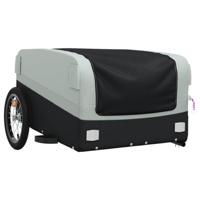 VidaXL Fietstrailer 45 kg ijzer zwart en grijs - thumbnail