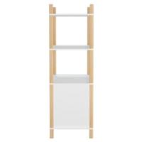 Hoge kast 80x40x121 cm bewerkt hout wit - thumbnail