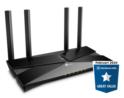 TP-Link Wifi 6 AX3000 Wifi-router, Dual Band AX-router, 5 Gigabit-poorten, USB 3.0, OFDMA, MU-MIMO, IPTV-ondersteuning, werkt met Alexa (Archer AX50)