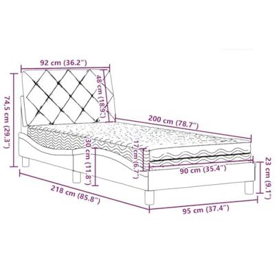 Bed met matras stof lichtgrijs 90x200 cm