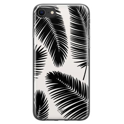 iPhone SE 2020 siliconen telefoonhoesje - Palm leaves silhouette
