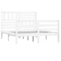 Bedframe massief hout wit 140x190 cm - thumbnail