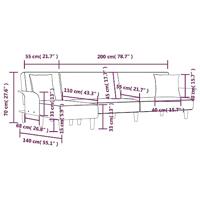 Slaapbank L-vormig 279x140x70 cm stof donkergrijs - thumbnail