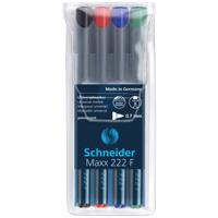 Schneider permanent marker Maxx 222, etui van 4 stuks in geassorteerde kleuren - thumbnail
