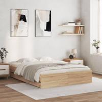Bedframe met lades bewerkt hout sonoma eikenkleurig 140x190 cm - thumbnail