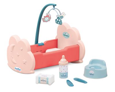 Ecoiffier poppenwieg met accessoires, 6dlg.