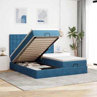 Ottoman bed met matrassen en LED's 160x200cm fluweel