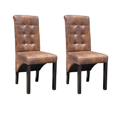 Eetkamerstoelen 2 st kunstleer bruin