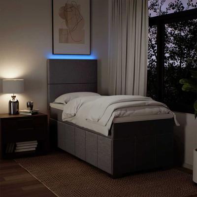 Boxspring met matras stof taupe 80x200 cm