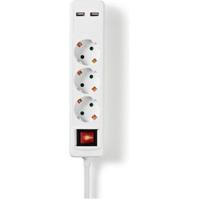 Nedis EXSO315UFSWT Stekkerdoos 3-wegs Schuko 2x Usb 1,5 M Aan/uitknop Wit - thumbnail