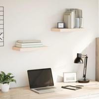 Wandschapppen 2 st 40x23,5x4 cm bewerkt hout - thumbnail