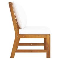 3-delige Loungeset met crèmekleurige kussens massief acaciahout - thumbnail