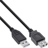 Kabel inline verleng usb-a 2.0 m/v 1.8 m zwart - thumbnail