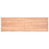 VidaXL Wastafelblad 200x60x(2-4) cm behandeld massief hout lichtbruin - thumbnail