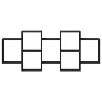 Wandschap 159x18x65 cm bewerkt hout zwart - thumbnail