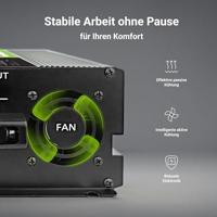 Green Cell Przetwornica napicia PowerInverter LCD 12 V 2000W/40000W Przetwornica samochodowa z wywietlaczem - czysty sinus netvoeding & inverter Auto Zwart - thumbnail