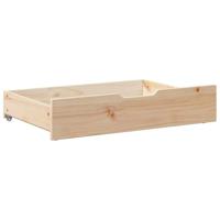 VidaXL Bedlades 2 st met wieltjes 80x55x17 cm massief grenenhout - thumbnail