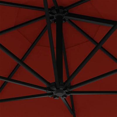 Wandparasol met metalen paal 300 cm terracottakleurig