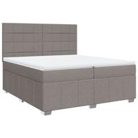 Boxspring met matras stof taupe 200x200 cm - thumbnail