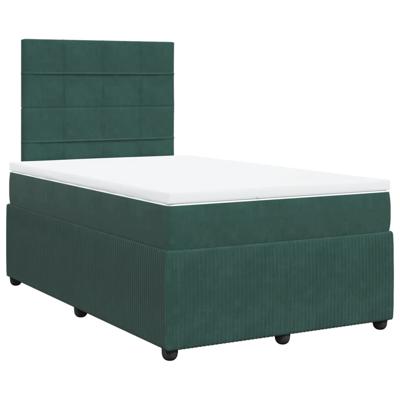 Boxspring met matras fluweel donkergroen 120x200 cm