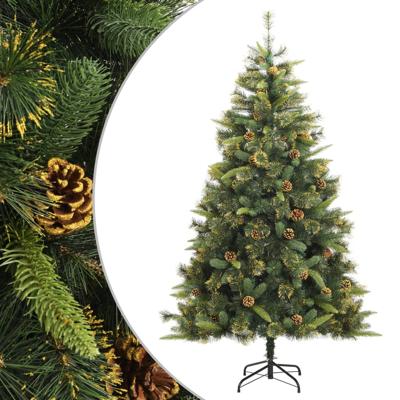 VidaXL Kunstkerstboom met scharnieren en dennenappels 210 cm VidaXL Kunstkerstboom met scharnieren en dennenappels 210 cm