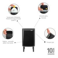 Brabantia Bo hi afvalemmer 4 liter met kunststof binnenemmer matt black - thumbnail