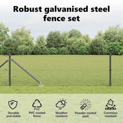 VidaXL Afrasteringspaal grijs 25 x 0,6 m (12 x 12 mm gaas)