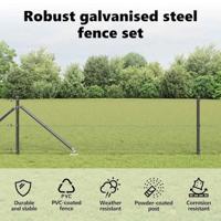 VidaXL Afrasteringspaal grijs 25 x 0,6 m (12 x 12 mm gaas) - thumbnail