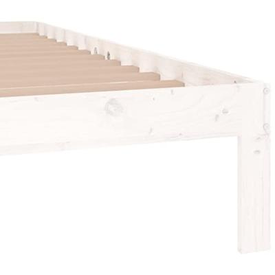 Bedframe massief hout wit 150x200 cm 5FT King Size