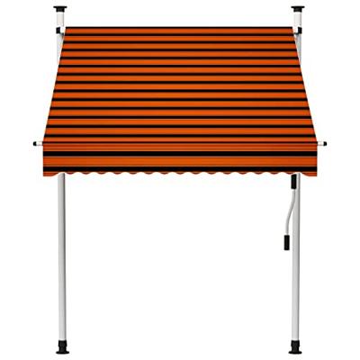 VidaXL Luifel handmatig uittrekbaar 150 cm oranje en bruin VidaXL Luifel handmatig uittrekbaar 150 cm oranje en bruin