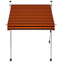 Luifel handmatig uittrekbaar 150 cm oranje en bruin - thumbnail