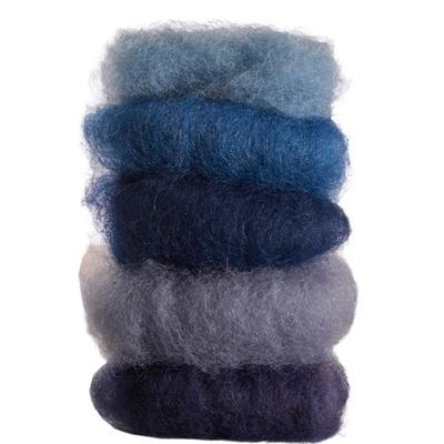 Glückskäfer gekaarde wol 50 gram 5 stuks blauw