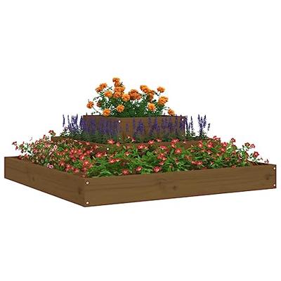 VidaXL Plantenbak 80x80x27 cm massief grenenhout honingbruin
