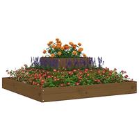 VidaXL Plantenbak 80x80x27 cm massief grenenhout honingbruin - thumbnail