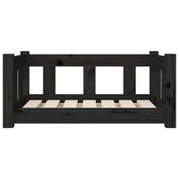 VidaXL Hondenmand 65,5x50,5x28 cm massief grenenhout zwart - thumbnail