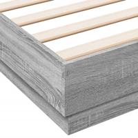 Bedframe met LED-verlichting grijs sonoma eikenkleur 120x200 cm - thumbnail