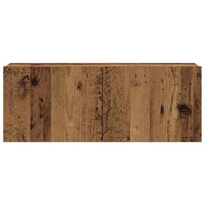 8-delig Tv-meubelset wandmontage bewerkt hout oud houtkleurig