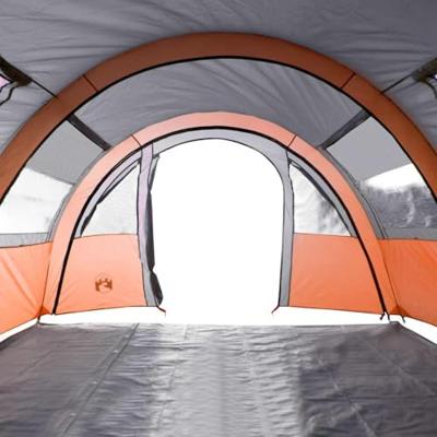Tent 4-persoons 483x340x193 cm 185T taft grijs en oranje Tent 4-persoons 483x340x193 cm 185T taft grijs en oranje