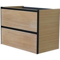 Wiesbaden Lotus Onderkast 80x45 cm - Naturel Eik & Mat Zwart - thumbnail