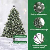 Kunstkerstboom met 300 LED Groen 180 cm PVC en Plastic en Staal - thumbnail